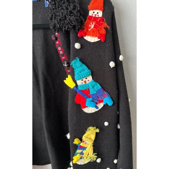 Karen Scott Women's Ugly Winter Snowmen Christmas Sweater Jacket Sz L - Picture 7 of 7